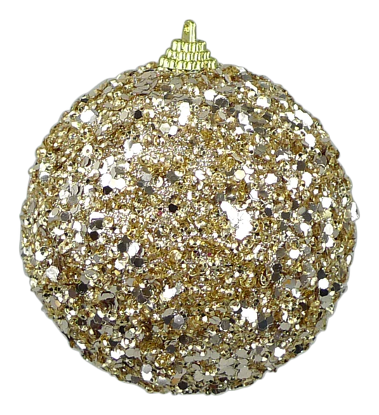 4" Sequin Ball w/Snowflake -
Champaign/White